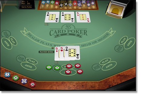 3 Card Poker at True Blue Bingo
