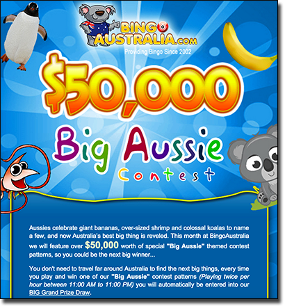 Bingo Australia - Win huge cash promos